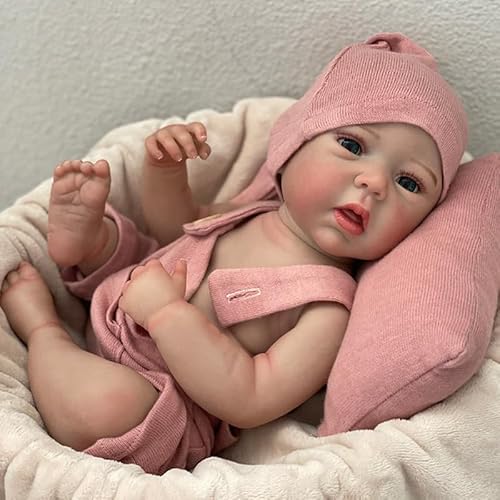 Abenduot 18 Zoll Realistisch Reborn Babypuppe Babys wie Echtes Baby Weiche Voller Vinly Körper echt Neugeborenen Mädchen Handmade Doll Spielzeug Geschenk von Abenduot