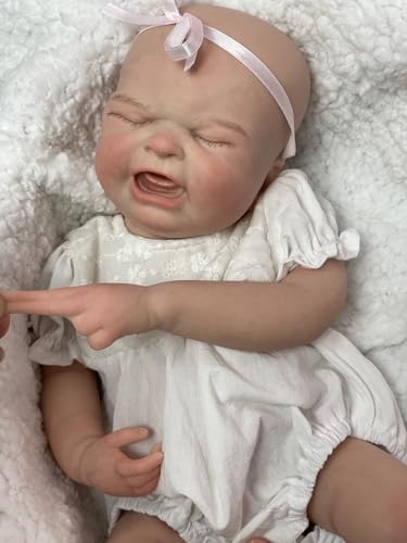 Abenduot 18 Zoll Reborn Baby Puppe Mädchen Vollsilikon Lebensecht Silikon Baby Babypuppen Wie Echt Reborn Puppen Lebensecht Echt Aussehende Reborn Vollsilikon Baby Mädchen von Abenduot