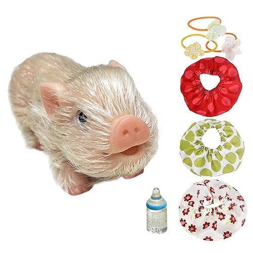 Abenduot 5 in Silikon Schwein Puppen Mini Weicher Simulation Haustiere Realistisches Ferkel Puppen Mit Tieren Spielzeugzubehör Für Kinder Geschenk von Abenduot