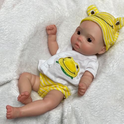 Reborn Puppen Lebensecht 11 Zoll Reborn Baby Vollsilikon Puppen Die Wie Echte Realistische Aussehende Puppe Mädchen von Abenduot