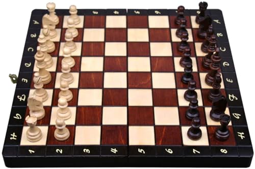 Abio Schachspiel MAGNETISCH 28x28cm Holz Schachbrett Hochwertig Klappbare Brettspiele Schach Spiel Reisespiele Set Spiele für Erwachsene Chess Board MAGNETISCH 140 von Abio