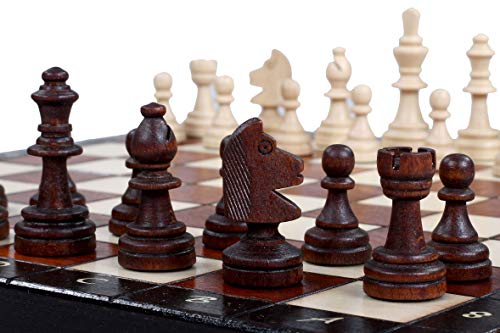 Abio Schachspiel MAGNETISCH Schule 26x26cm Holz Schachbrett Hochwertig Klappbare Brettspiele Schach Spiel Reisespiele Set Spiele für Erwachsene Chess Board MAGNETISCH Schule 140S von Abio