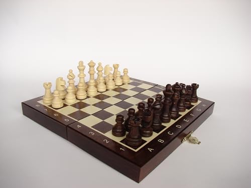 Abio Schachspiel MAGNETISCH TURIST 20x20cm Holz Schachbrett Hochwertig Klappbare Brettspiele Schach Spiel Reisespiele Set Spiele für Erwachsene Chess Board MAGNETISCH TURIST 140M von Abio