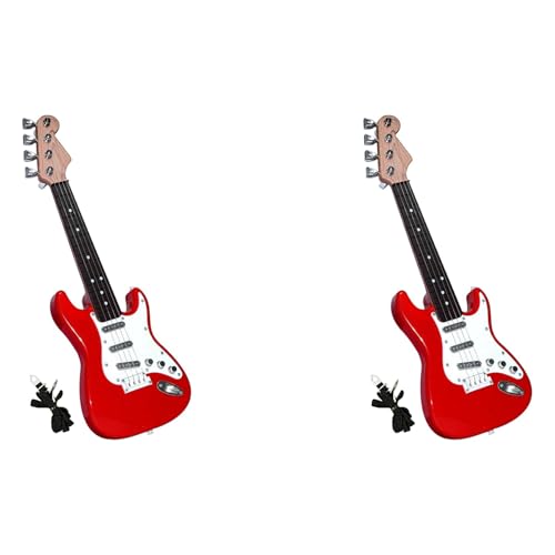 Abledance 2Stück 17-Gitarrenspielzeug für Kinder, 4-Saitige E-Gitarre, Musikinstrumente für Kinder, Tragbares Elektronisches Instrumentspielzeug,B von Abledance