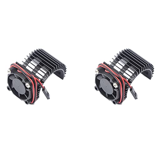 Abledance 2X 3650 Motor KüHlung KüHlkörper und KüHlung Lüfter Set für 1/10 RC Auto 540/550 3650/3660 Motor 1:10 Schwarz von Abledance