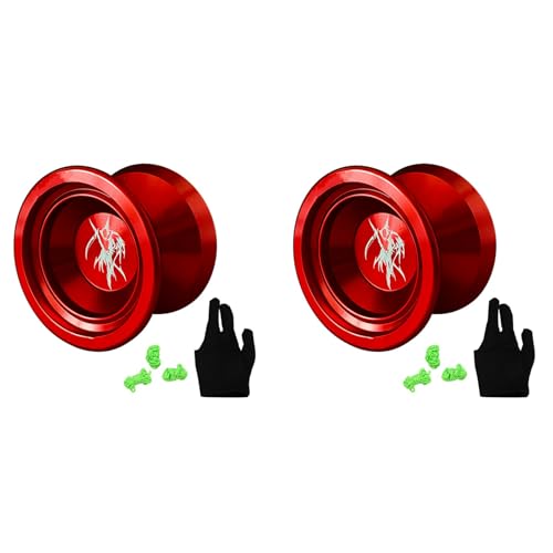 Abledance 2X S2 Snake Metal Yoyo Professioneller Yoyo Ball Aluminiumlegierung Yo-Yo + Handschuh + 6 Saitiges Klassisches Spielzeug für Kinder von Abledance