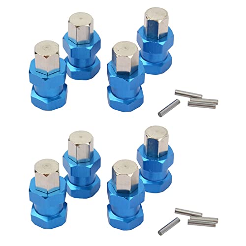 Abledance 8 Stücke Aluminium RC Auto 12 mm Sechskant Rad Naben Antrieb Adapter Verlängerung Kombinierer Koppler für 1/10 RC Crawler Axial SCX10 D90, Blau 15 mm von Abledance