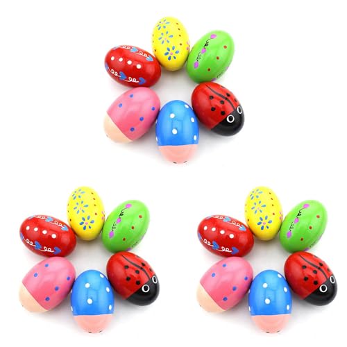 Abledance Set Von 18 Percussion Musical Ei Maracas Egg Shakers Fuer Kinder von Abledance