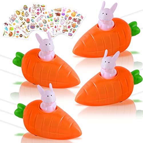 Abnaok Aufziehbare Hasen, 4PCS Kinder Ostern Geschenk aufziehspielzeug, ostergeschenke als osternester zum befüllen, Osterhase kleine Geschenke für Kinder Jungen Mädchen von Abnaok