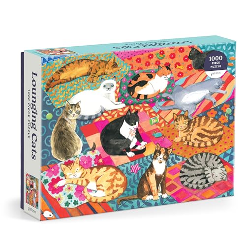 Lounging Cats. 1000 Piece Puzzle von Galison