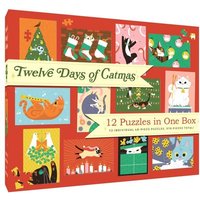 12 Puzzles in One Box: Twelve Days of Catmas von Chronicle Books