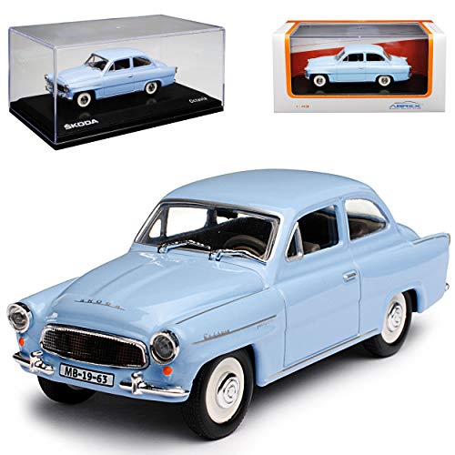 Abrex ?Koda Octavia I 440 Coupe Hell Blau 1955-1971 704MA 1/43 Modell Auto mit individiuellem Wunschkennzeichen von Abrex