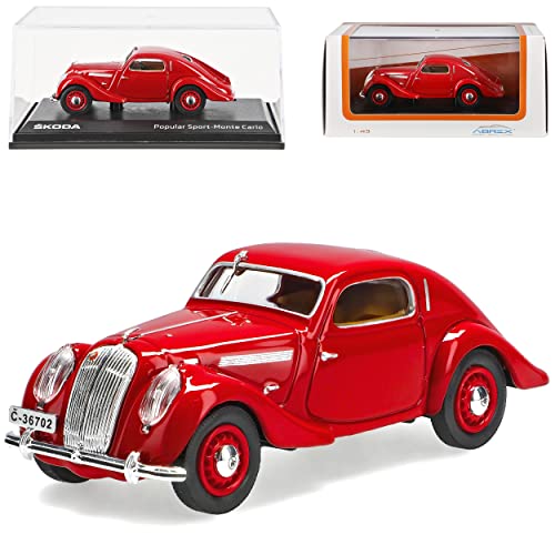 Abrex ?Koda Popular Sport Monte Carlo Rot 1937-1940 903BL 1/43 Modell Auto mit individiuellem Wunschkennzeichen von Abrex