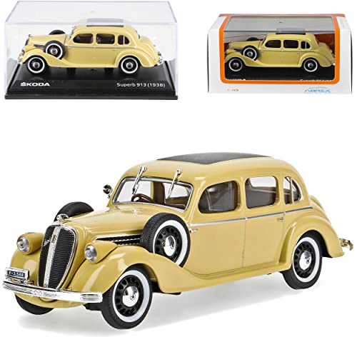 Abrex ?Koda Superb 913 Limousine Beige 1936-1939 904YJ 1/43 Modell Auto von Abrex