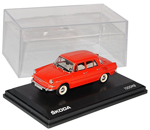 Abrex Skod. 1000MB Limousine Rot Orange 1964-1969 706BG 1/43 Modell Auto mit individiuellem Wunschkennzeichen von Abrex