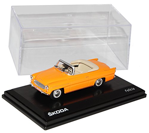 Abrex Skod. Felicia Roadster Cabrio 1964 Orange Gelb 143ABS703GH 1/43 Modell Auto von Abrex