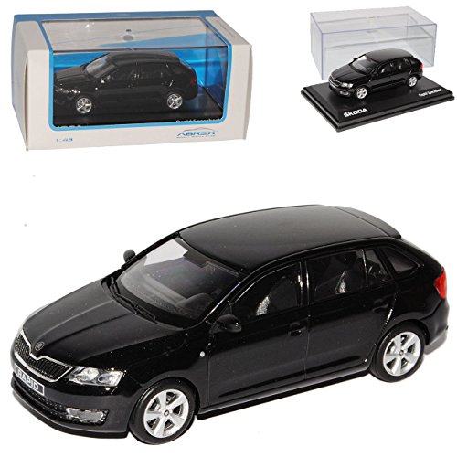 Abrex Skod. Rapid Spaceback Kombi Schwarz Magic Ab 2013 NH 143AB030D 1/43 Modell Auto mit individiuellem Wunschkennzeichen von Abrex