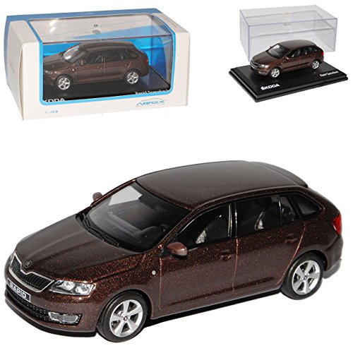 Abrex Skod. Rapid Spaceback Kombi Topaz Braun Metallic Ab 2013 NH 143AB030YM 1/43 Modell Auto mit individiuellem Wunschkennzeichen von Abrex