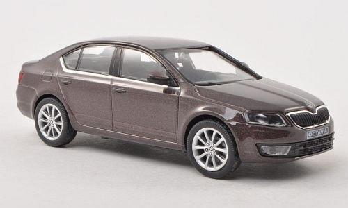 Skoda Octavia III, met.-dkl.-braun , 2013, Modellauto, Fertigmodell, Abrex 1:43 von Abrex