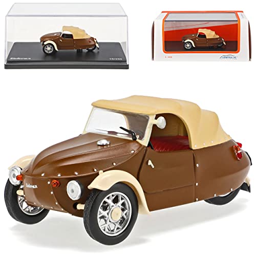 Abrex Velorex Oskar 16/350 Hadraplan Braun mit Beige Cream Verdeck in Beige Cream 1963-1971 1/43 Modell Auto von Abrex