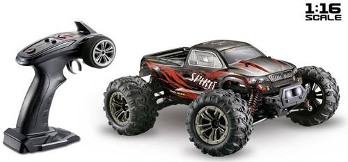 Absima Spirit Schwarz, Rot Brushed 1:16 RC Modellauto Elektro Monstertruck Allradantrieb (4WD) RtR 2 von Absima