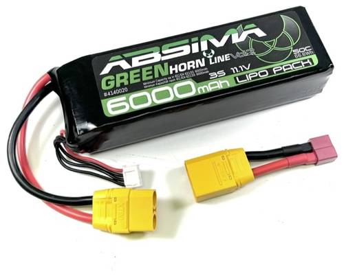 Absima Modellbau-Akkupack (LiPo) 11.1V 6000 mAh Zellen-Zahl: 3 50 C Stick XT90 von Absima