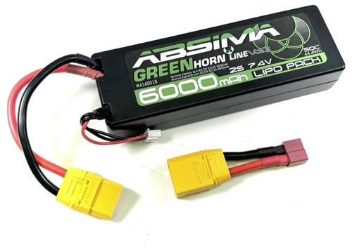 Absima Modellbau-Akkupack (LiPo) 7.4V 6000 mAh Zellen-Zahl: 2 50 C Stick XT90 von Absima