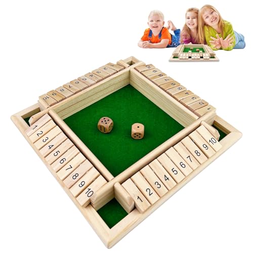 Absyrony Holzspiele, Würfelspiel Holz, 2-4 Spieler Holzbrettspiele, Brettspiel mit 2 Holzwürfel, Würfelspiel, Holzwürfel Spiel für Mädchen, Junge(Grün) von Absyrony