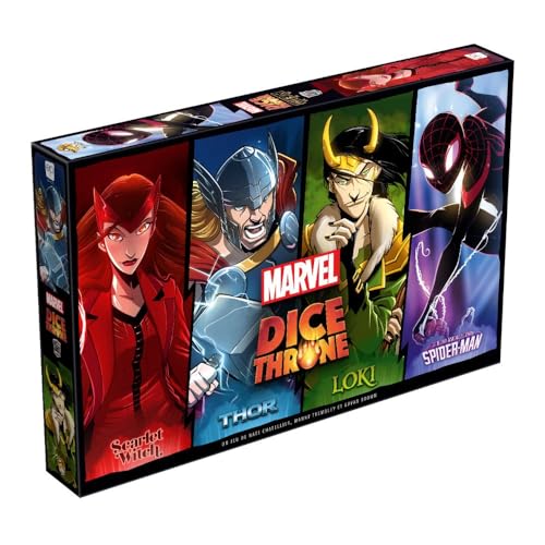 Dice Throne Marvel - Thor, Loki, Spiderman, Scarlet Witch, französische Version von Abysse Corp