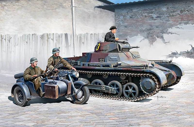 Panzer I Ausf. B & Motorrad von Academy Plastic Model