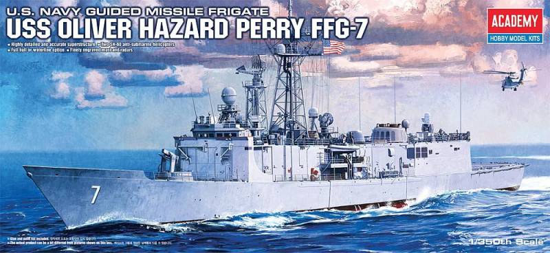 U.S. Navy Guided Missile Frigate USS Oliver Hazard Perry FFG-7 von Academy Plastic Model