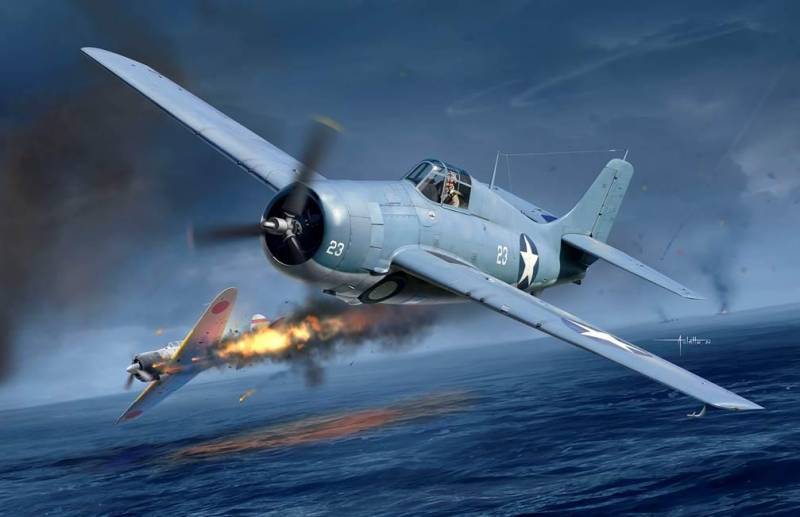 USN F4F-4 Wildcat - Battle of Midway von Academy Plastic Model