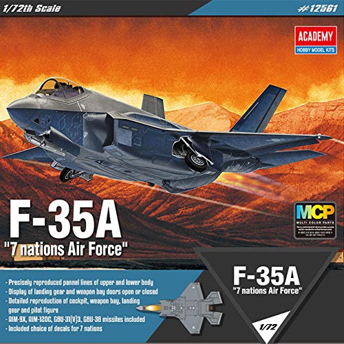 Academy 120116 1:72-F-35A AF Armee 492561 1/72 F-35A Seven Nation Air Force, Verschieden, Mittel von Academy