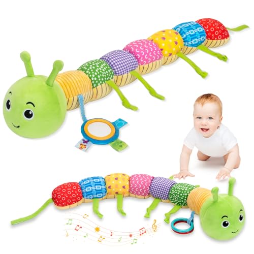 Accevo Baby Sensory Toy 0-6 Monate Musik Tier Plüsch Raupe Spielzeug für Kleinkind 0-3-6 Monate Tummy Time mit Baby Spiegel Crinkle Rassel 6-12 Monate Neugeborenes Junge Mädchen Ostern Geschenke Accevo Baby Sensory Toy 0-6 Monate Musik Tier Plüsch Raupe Spielzeug für Kleinkind 0-3-6 Monate Tummy Time mit Baby Spiegel Crinkle Rassel 6-12 Monate Neugeborenes Junge Mädchen Ostern Geschenke von Accevo