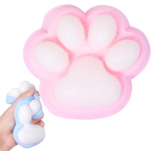 Accrue Cat Paw Squishy Big, Christmas Squishy Big Cat Paw Silicone Squeeze Toys,Cute Soft Fidget Toys Squeeze Toys for Stress Relief (Pink) von Accrue