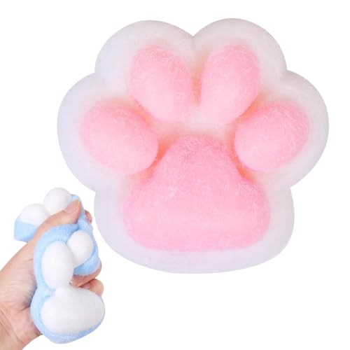 Accrue Cat Paw Squishy Big, Christmas Squishy Big Cat Paw Silicone Squeeze Toys,Cute Soft Fidget Toys Squeeze Toys for Stress Relief (White) von Accrue