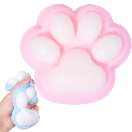 Accrue Squishy Katzenpfote Groß,5in Squeeze Spielzeug Pfote,Cat Squishy Quetschspielzeug,Kawaii- Katzenpfoten,Fidget Spielzeug,Stressabbauspielzeug,Weihnachten (Pink) von Accrue