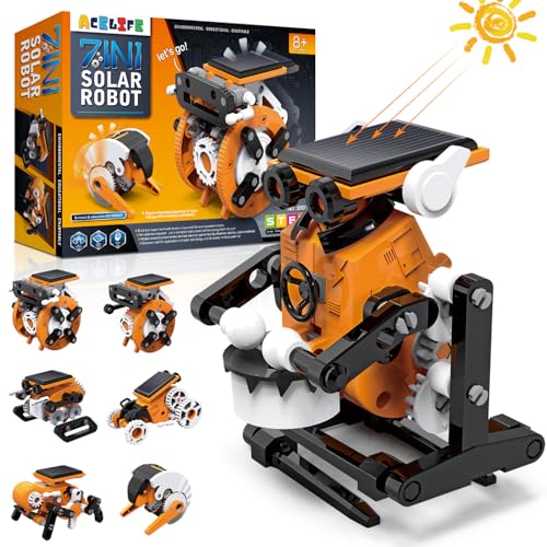 Solar Roboter Spielzeug ab 8 Jahre, Bausatz Roboter mit Solarenergie-Antrieb, Solar Roboter Bauspielzeug für Kinder 8-12 Jahre, STEM Experimente Kinder Spielzeug Geschenke für Jungs 8-12 Jahre von ACELIFE