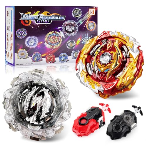 Acebwhtoy 2 in1 Bey Burst Turbo Blade, 4D Bey Metal Fusion Blade mit Launcher, Kinder Spielzeug Geschenk für Weihnachten, Geburtstag, Kreisel für Kinder ab 6 Jahren von Acebwhtoy