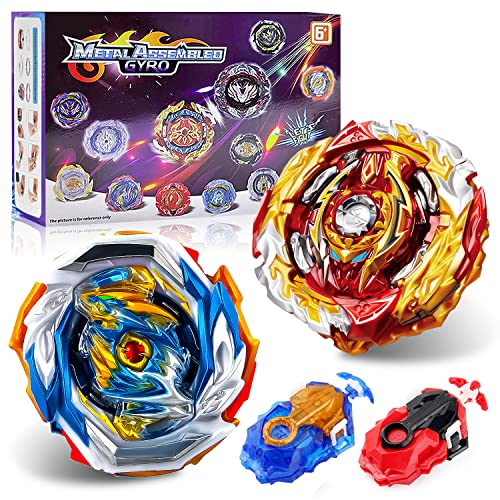 Acebwhtoy 2 in1 Bey Burst Turbo Blade, 4D Metal Fusion Kreisel mit Starter, Kampfkreisel Geschenk für Weihnachten, Geburtstag, Kreisel Spielzeug Geschenk Für Kinder, Jugendliche von Acebwhtoy