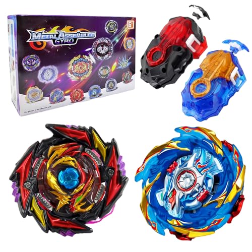 Acebwhtoy2 in 1 Bey Battling Tops Blade, 4D Metall Fusion kampfkreisel, Kampf Launcher Mit Griff, Kreisel Spielzeug Geschenk von Acebwhtoy