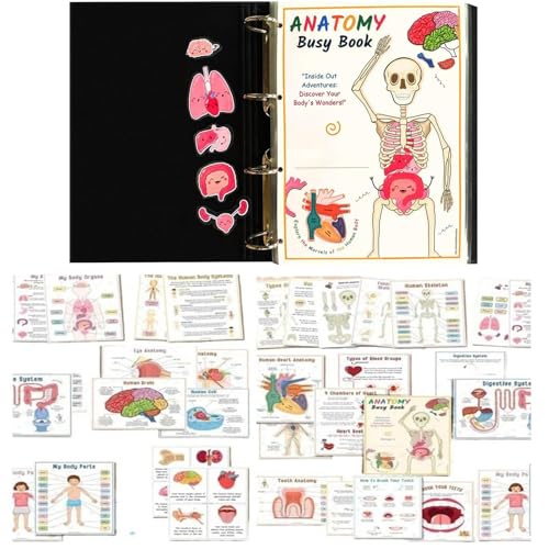 Aceirropy Buch Über Die Menschliche Anatomie Für Kinder | Sinnespädagogisches Lernspielzeug | Montessoris Menschliche Organe Passen Zu Pädagogischem Lernspielzeug, Einem Interaktiven Anatomiebuch von Aceirropy