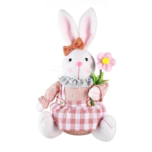 Aceirropy Bunny Plüsch, Osterhase gefülltes Tier - Niedliche lustige Plüschhasen für Ostern halten Ei oder Blume | Weiches Kuschelkissen, 12 -Zoll -Sitting -Kaninchen -Plüschspielzeug für Kinder, von Aceirropy