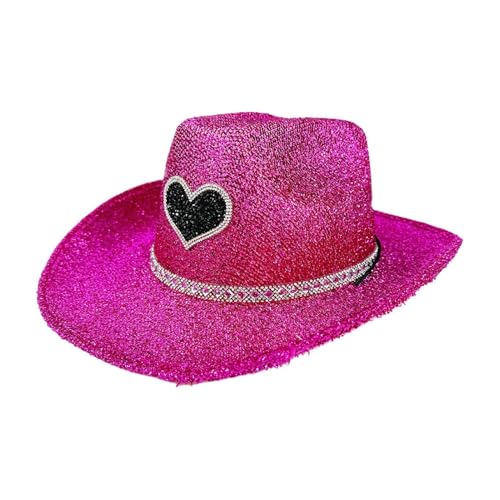 Aceirropy Glitzer Cowboyhut, Glitzer Cowboyhut für Männer | Westlicher Hut breit funkelnd | Kostümaccessoires, Anziehung Party Kopfbedeckung, Cosplay -Requisiten für Männer Frauen von Aceirropy