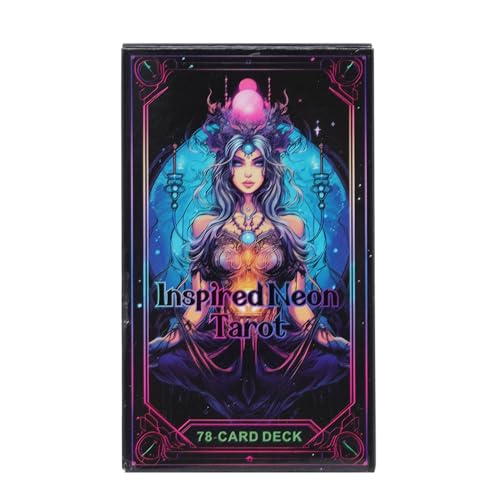 Aceirropy Inspiriertes Neon-Tarot, 78 Tarot-Orakelkarten, Inspirierte Neon-Orakelkarten, Englische Version, Wahrsagespiel, Tarotkartendecks Für Anfänger Und Experten, Zukunftssagekarten, Brettspiel von Aceirropy