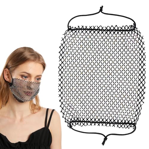 Aceirropy Mesh-Gesichtsbedeckung, Strass-Gesichtsbedeckung | Mesh-Glitzer-Gesichtsmaske | Atmungsaktive Gesichtsmaske für Damen, Kostümmaske für Halloween, Neujahr, Geburtstag von Aceirropy