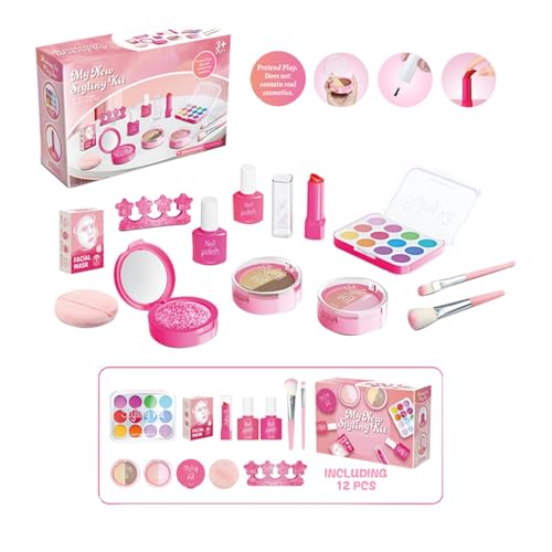 Aceirropy Play-Make-up-Set für Kinder,Pretend Play-Make-up-Set | Beauty-Set für kleine Mädchen - Spielzeug-Make-up-Set, Kosmetik-Set, fantasievolles Pretend Beauty-Make-up-Set-Spielzeug von Aceirropy