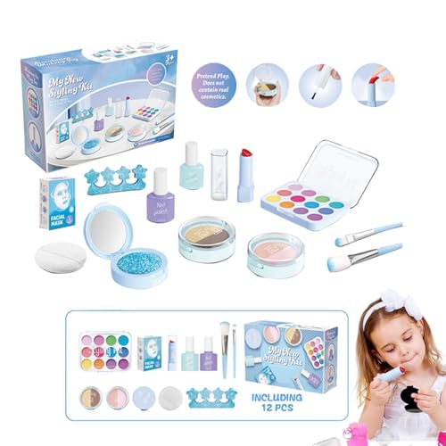 Aceirropy Pretend Makeup für Kinder,Pretend Makeup Kit für Mädchen, Beauty-Set für kleine Mädchen, Spielzeug-Make-up-Set, Kosmetik-Set, fantasievolles Pretend Beauty-Make-up-Set-Spielzeug von Aceirropy