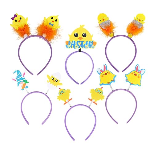 Aceirropy -Stirnbänder für Frauen, süßes -Stirnband,hase Huhn Süßes Stirnband Haarschmuck | 6 x Party-Kopfbedeckung, Haarreifen, Haar-Stirnbänder, Foto-Requisite, dekoration, Partyzubehör von Aceirropy