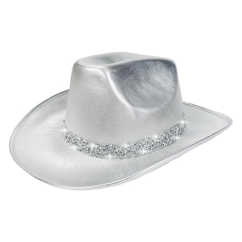 Aceirropy Western Cowboyhut, Cosplay Cowboy Hut | Bling fühlte Glitzer Disco -Outfit Kostüm | Rollenspiel Stylish Cowgirl Hat Kostüm für Halloween, Rollenspiel, Performance, Bühne von Aceirropy